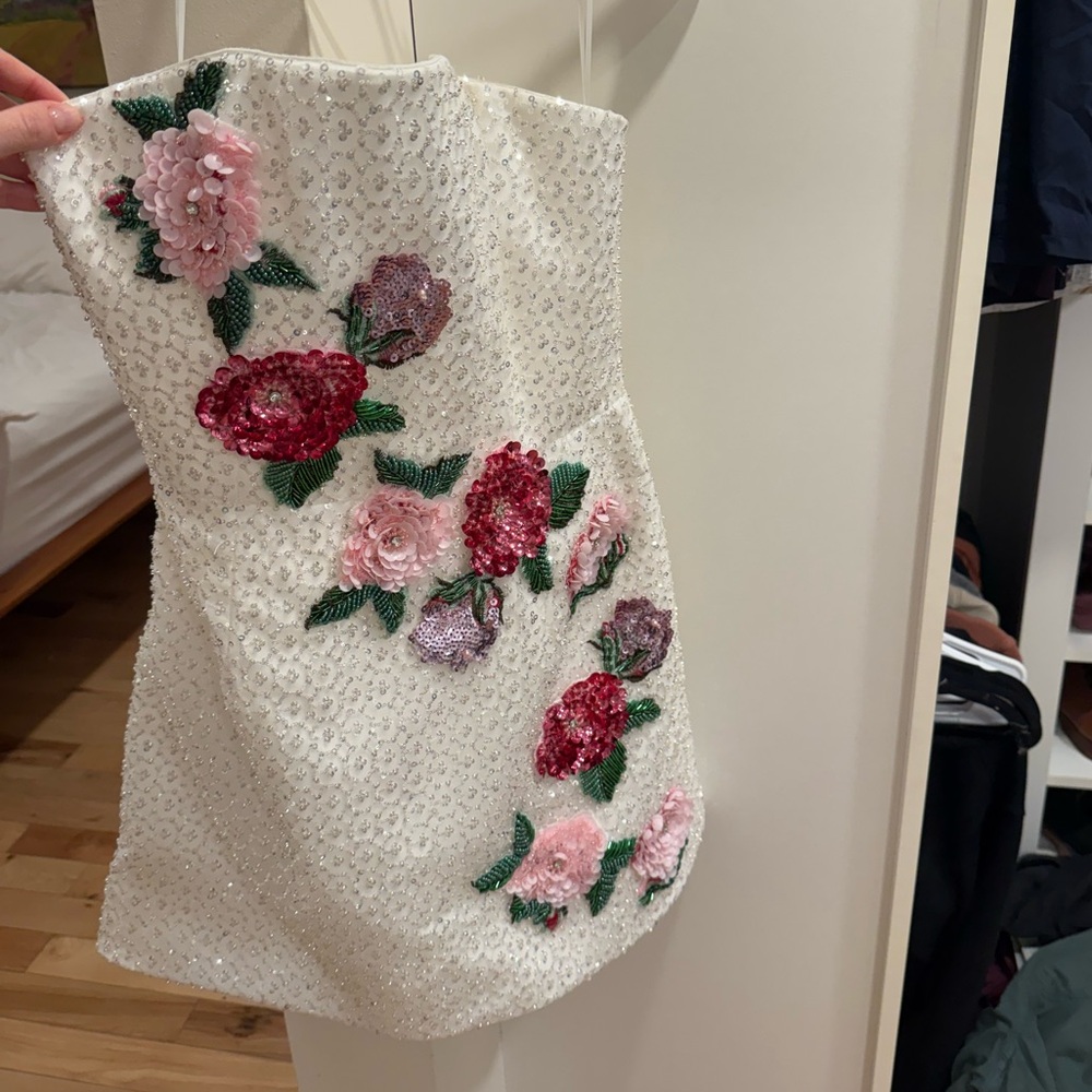 Floral Embellished Mini Dress